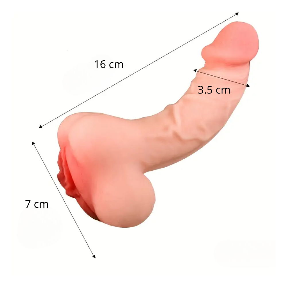 Consolador 2 en 1 – Funda y Vagina Realista