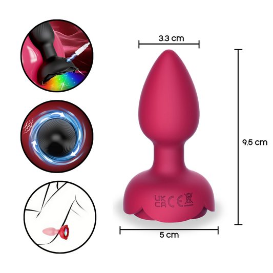 Plug Vibrador 360° RGB Rose