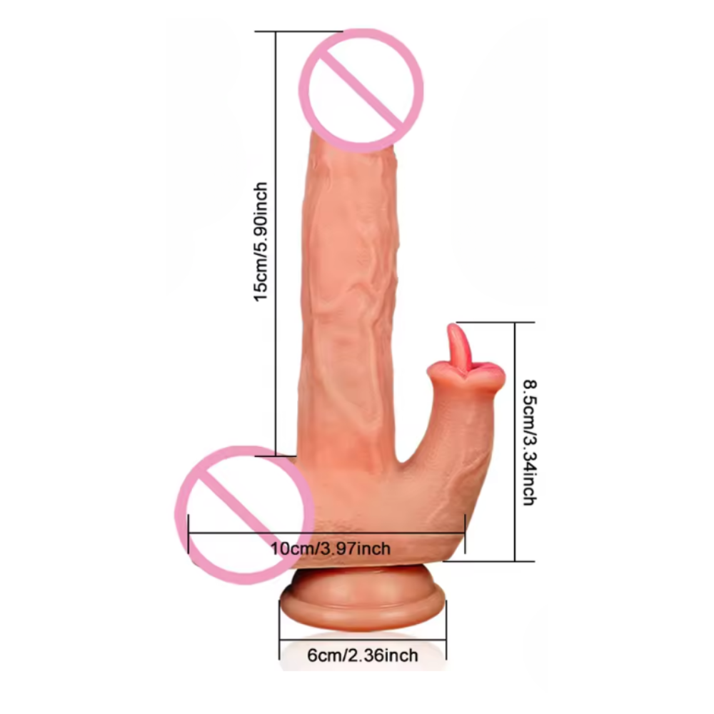 Dildo Consolador Realista Con Lengua 4 en 1
