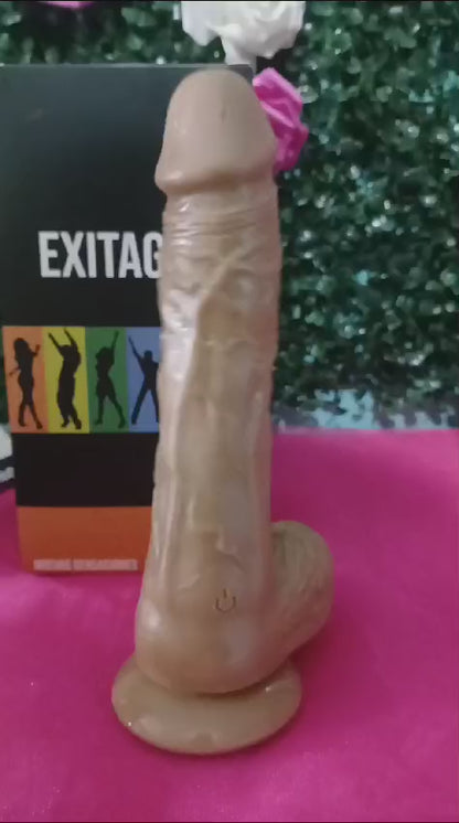 Dildo Realista con Vibración y Movimiento de Empuje
